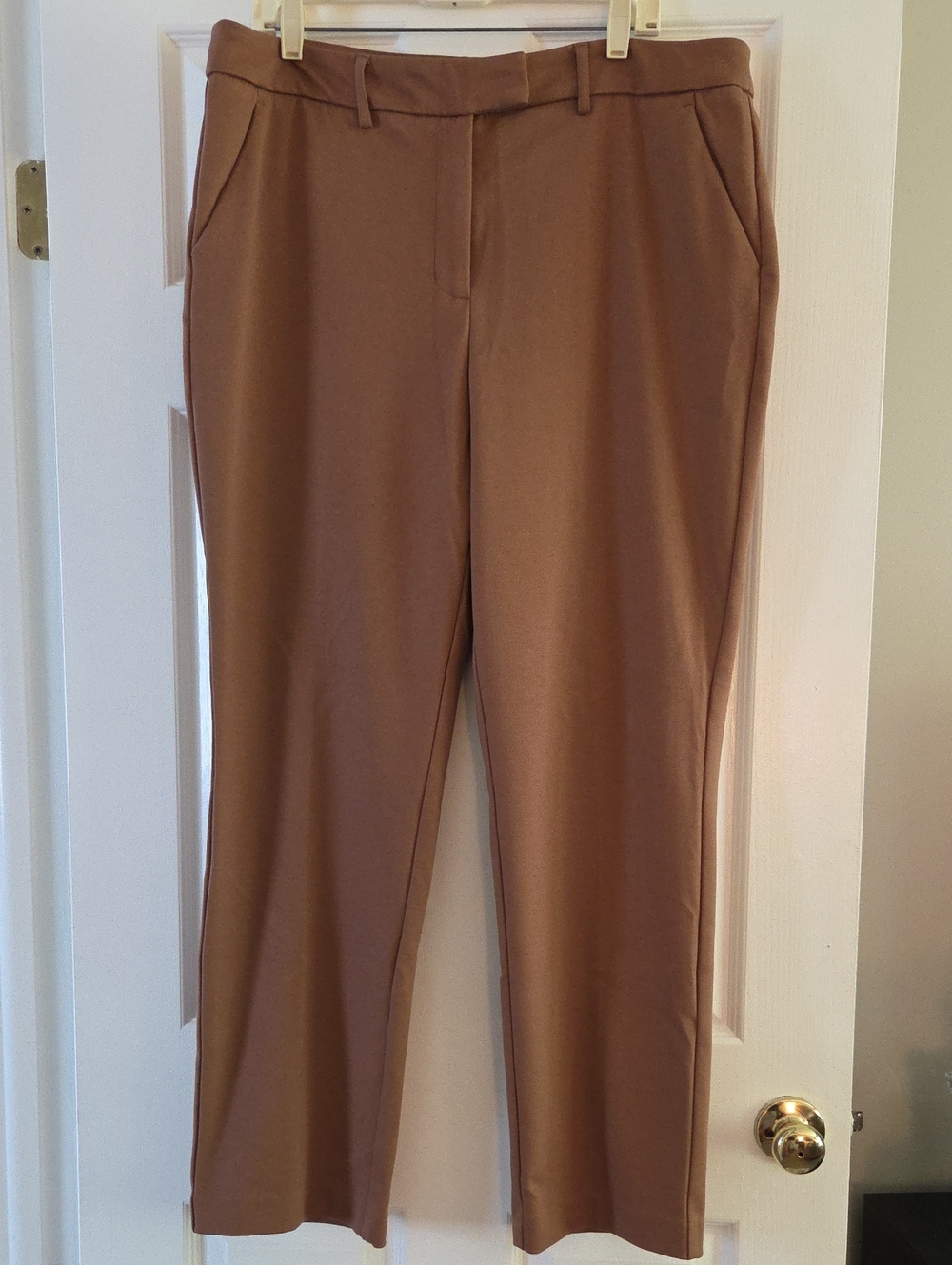 Simply Vera Vera Wang Camel Brown Straight Leg Dress Pants, Size 18